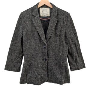 Cartonnier Anthropologie Blazer Jacket Womens Grey Single Breasted 2 Button Sz L